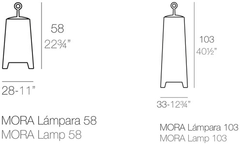 Размеры Светильники Vondom Noma Mora