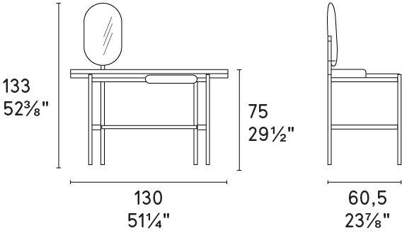 Размеры Туалетный стол Calligaris Madame CS4135-a