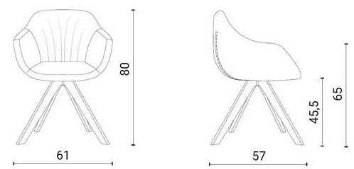 Размеры Кресло Ozzio design Delia S453