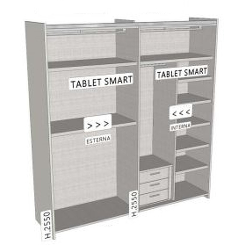 Шкаф-купе Scorrevole Tomasella Sistema Armadi 241,9 x 66,1 x 255h nc111006
