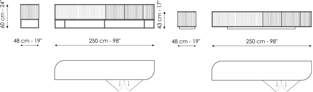 Размеры Тумба под ТВ Bonaldo Dune TV stand Размеры Тумба под ТВ Bonaldo Dune TV stand