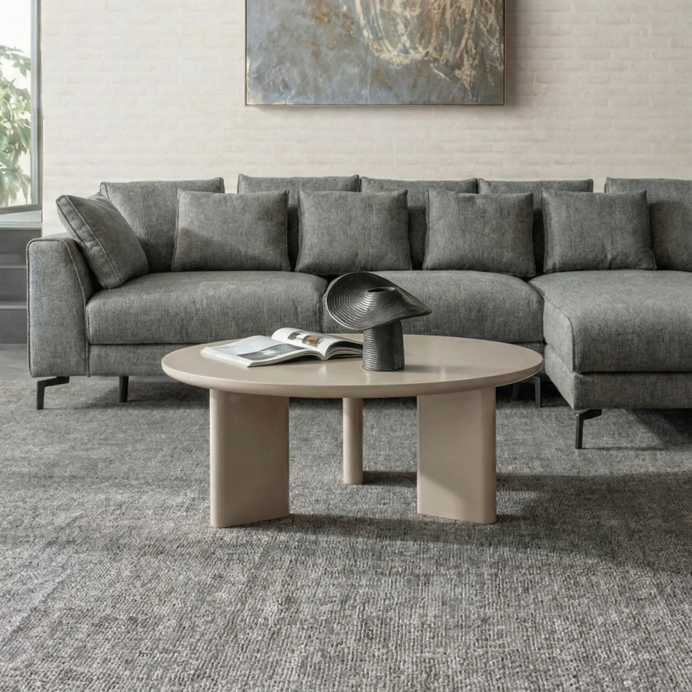 Журнальный столик Mod Interiors Petra высота 42 x диаметр 80 см, светло-бежевый