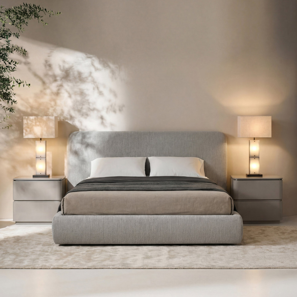 Кровать с решёткой Fratelli Barri Olmedo 236 x 244 x h116 см, в обивке тканью KA17119-2