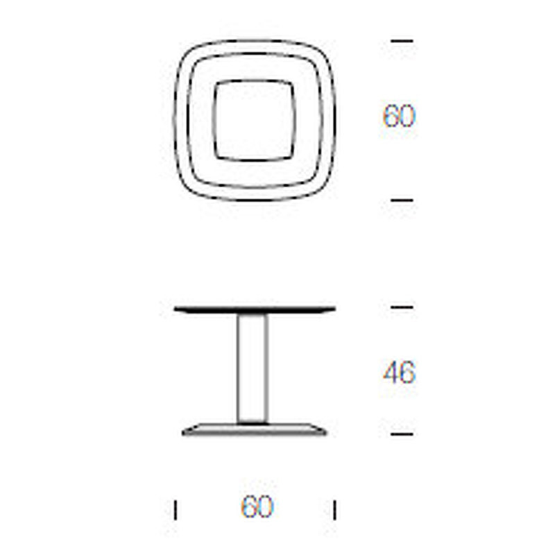 Приставной столик Botero Tonin Casa Modern 60 x 60 x 46h nc57124