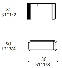 Размеры Туалетный столик Reflex Disegno / Glamour Plisse Toilette