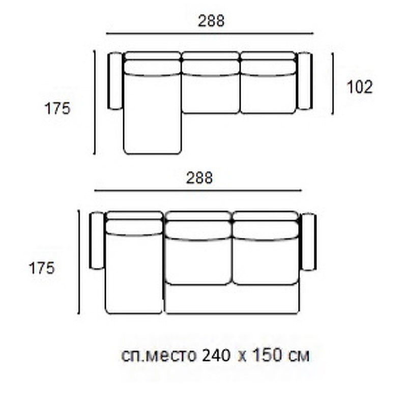 Угловой диван-кровать Punta Dream Mod Interiors Selection 288 x 175 x 88h nc91817