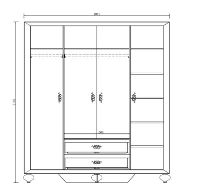 Гардероб Fratelli Barri Palermo 194 x 60 x 210h nc36111
