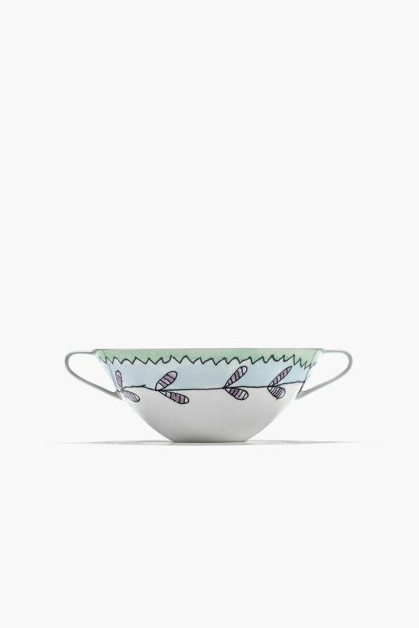 Бульонница Serax MIDNIGHT FLOWERS, диаметр 18 см, Белый, Рисунок, Фарфор