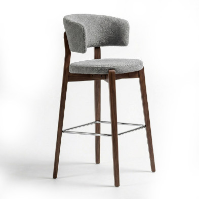 Полубарный стул Mod Interiors Оделис Selection 54 x 52 x h90 см, ткань Belen 05, серый