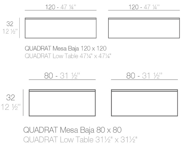 Размеры Журнальный стол Vondom Jut Chill Low