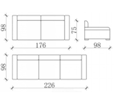 Диван Mod Interiors Wabi Sabi 226 x 98 x 98h nc103603