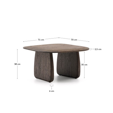 Журнальный столик La Forma Pirita 71 x 70 x h38 см, массив дуба, коричневый
