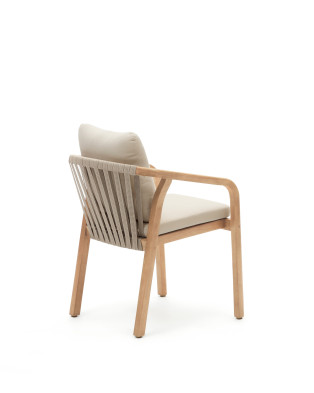 Стул La Forma Malaret 58 x 65 x h75 см, из массива эвкалипта и белого шнура