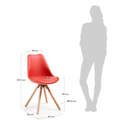 Стул La Forma Lars 56 x 48 x h83 см, красный
