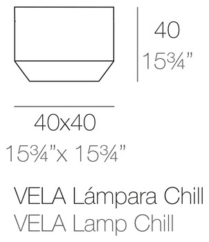 Размеры Светильник Vondom Vela Chill Cube