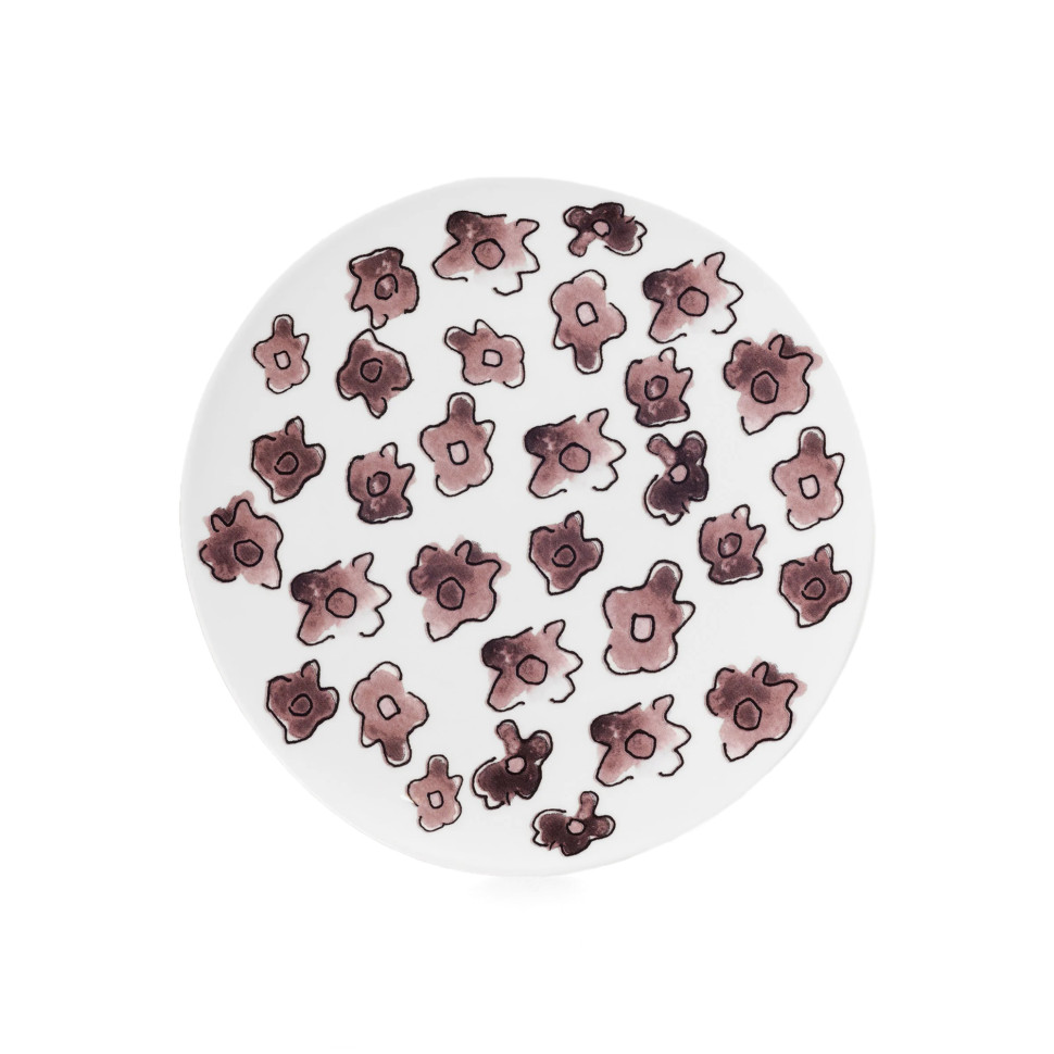 Комплект из 2-х тарелок для завтрака Serax Midnight Flowers, диаметр 20 см, лиловый, фарфор