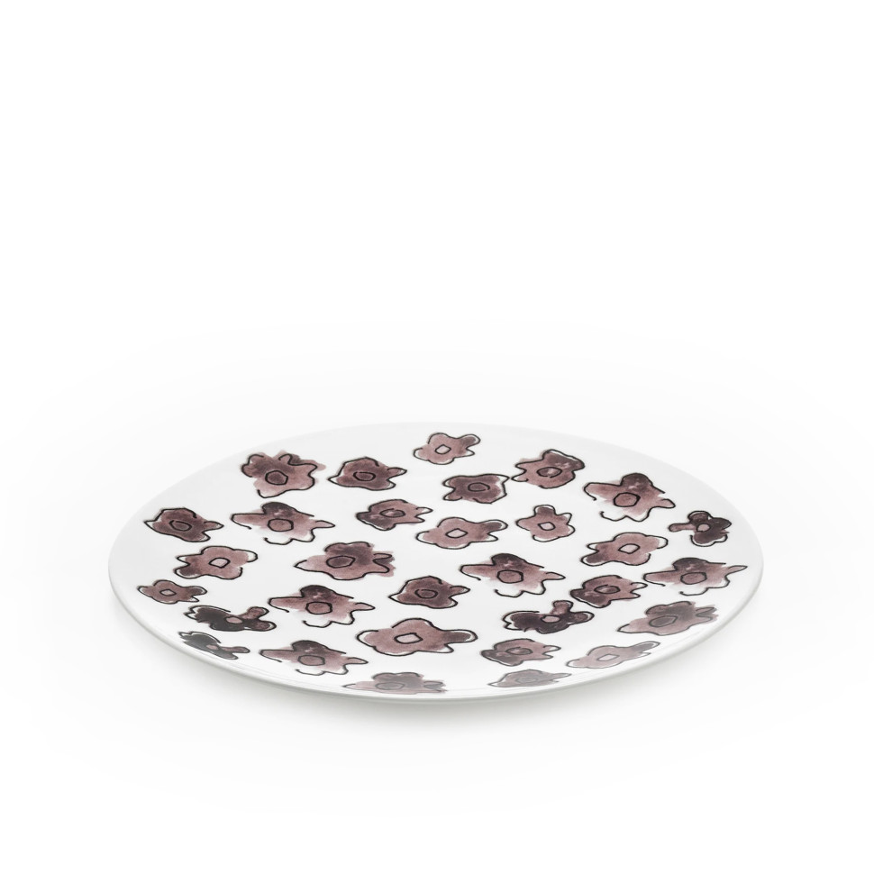 Комплект из 2-х тарелок для завтрака Serax Midnight Flowers, диаметр 20 см, лиловый, фарфор