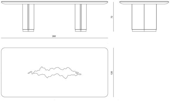 Размеры Стол Visionnaire Galitsin Размеры Стол Visionnaire Galitsin