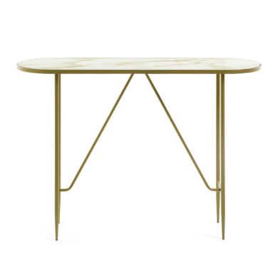 Консоль La Forma Elisenda 110 x 35 x h76 см, золотой, белый