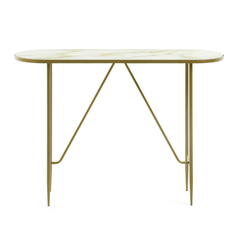 Консоль La Forma Elisenda 110 x 35 x h76 см, золотой, белый