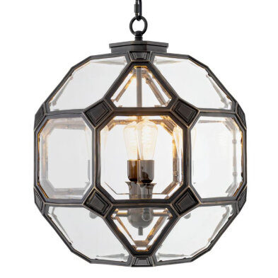 Люстра Eichholtz Olympia S 60 x 60 x h72 см, затемнённый металл и фацетное стекло