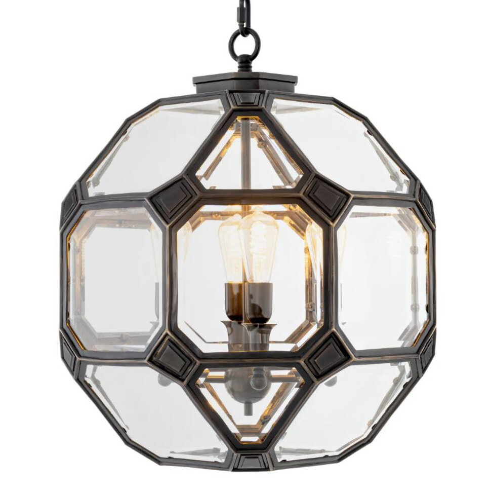 Люстра Eichholtz Olympia S 60 x 60 x h72 см, затемнённый металл и фацетное стекло