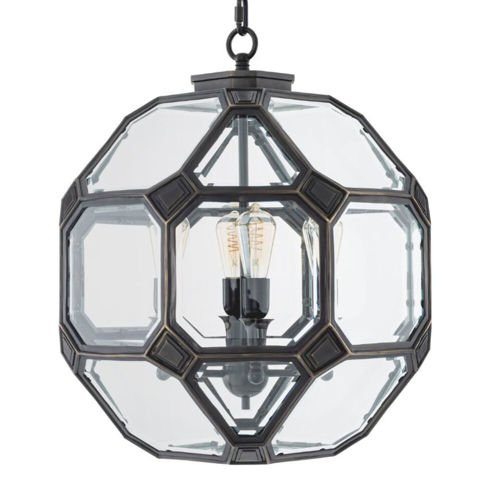 Люстра Eichholtz Olympia S 60 x 60 x h72 см, затемнённый металл и фацетное стекло - фото товара