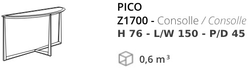 Размеры Консоль Annibale Colombo Today Z1700 Pico