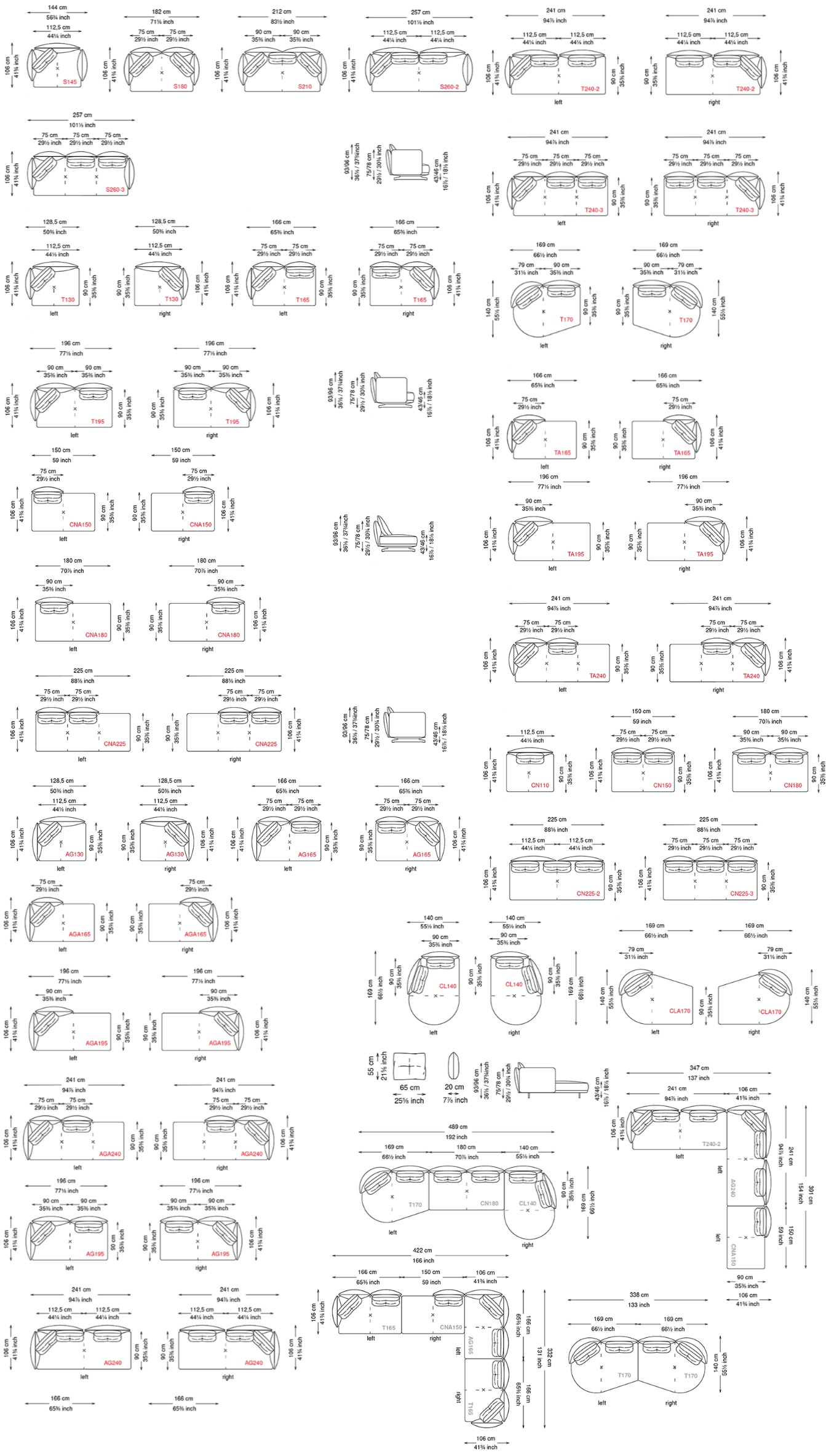 Размеры Диван Cattelan Italia Douglas Размеры Диван Cattelan Italia Douglas
