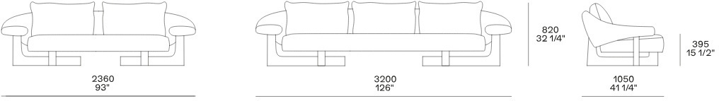 Размеры Диван Poliform Owen Размеры Диван Poliform Owen