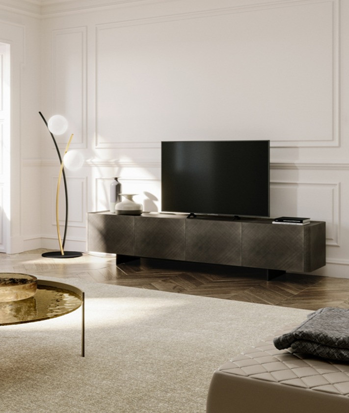 Мебель под ТВ Eforma Alma tv unit laccato, bronzo spazzolato