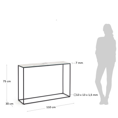 Консоль La Forma Rewena 110 x 30 x h75 см, с керамической отделкой Kalos Blanco