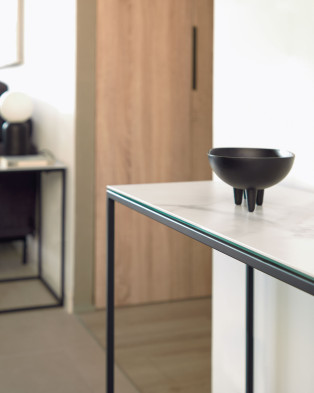 Консоль La Forma Rewena 110 x 30 x h75 см, с керамической отделкой Kalos Blanco