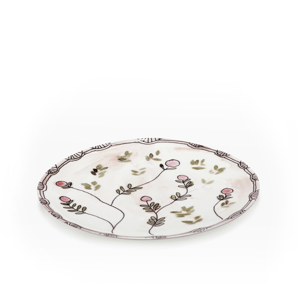 Комплект из 2-х тарелок для завтрака Serax Midnight Flowers, диаметр 20 см, белый, розовый, фарфор