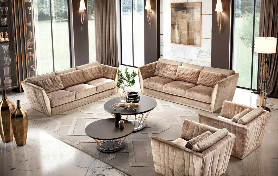 Диван Keoma Gunel 3-местный 255 x 112 x h88 см, из коллекции Luxury - материал