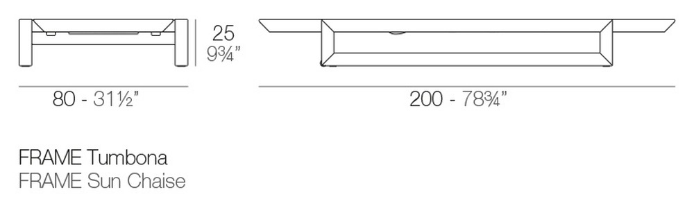 Размеры Шезлонг Vondom Frame