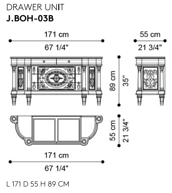 Размеры Комод Jumbo Collection Bohème