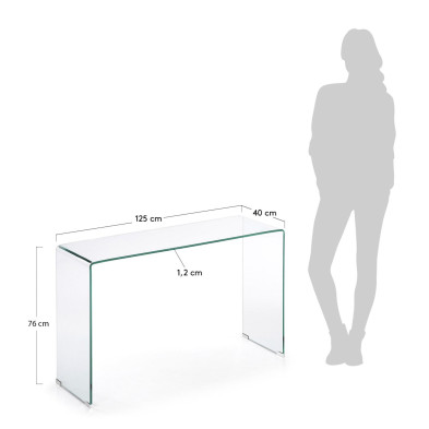 Консоль La Forma Burano 125 x 40 x h76 см, прозрачное стекло