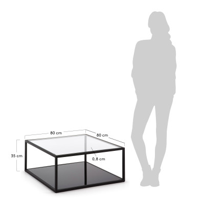 Журнальный столик La Forma Greenhill 80 x 80 x h35 см, чёрный