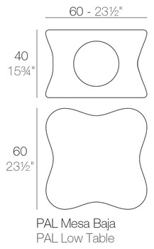 Размеры Журнальный стол Vondom Pal