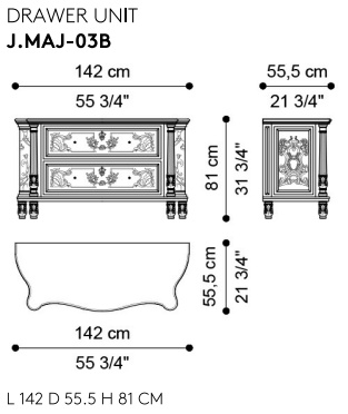 Размеры Комод Jumbo Collection Majesté
