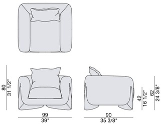 Размеры Кресло Porada Softbay
