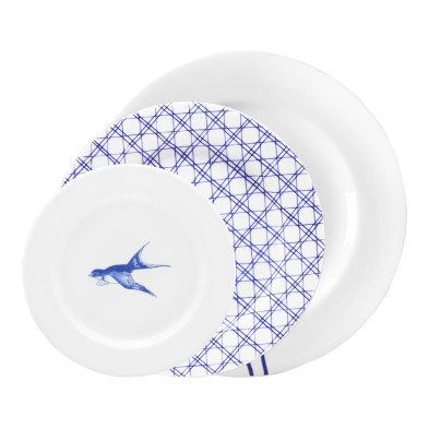 Комплект тарелок на 1 персону SchonhuberFranchi Shabbychic, 3 предмета, белый с рисунком, фарфор