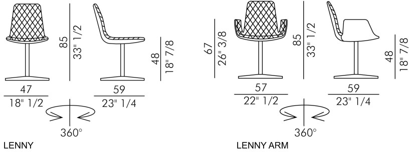 Размеры Офисное кресло Eforma Lenny 4 ways