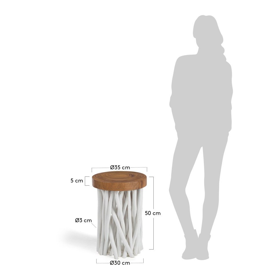 Журнальный столик La Forma Druf диаметр 35 x h50 см, белый