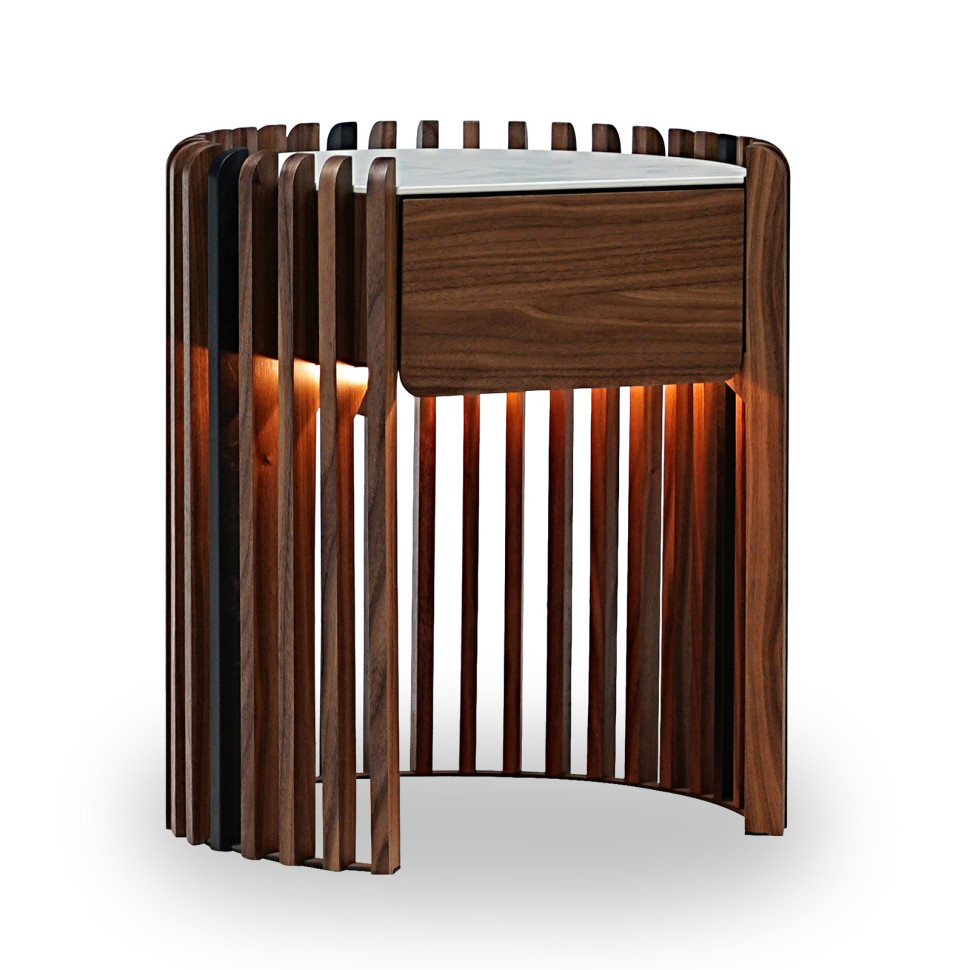 Прикроватная тумбочка Mod Interiors Tishina by Сергей Трегубов 50 x 42,5 x h55 см, шпон ореха - фото товара