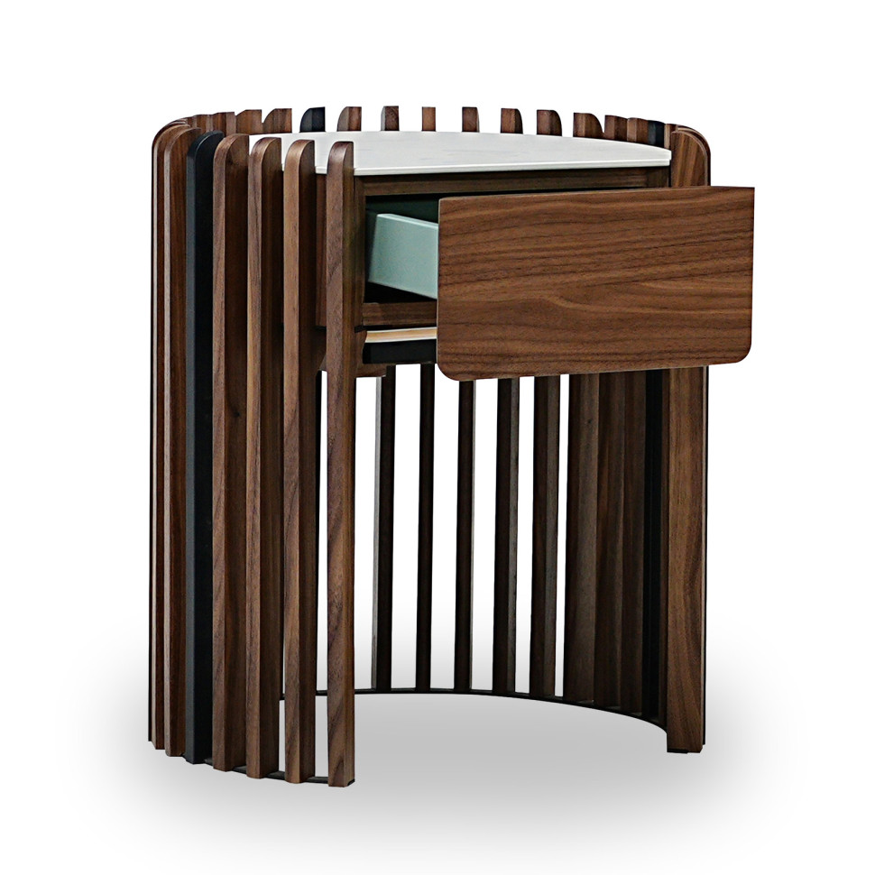 Прикроватная тумбочка Mod Interiors Tishina by Сергей Трегубов 50 x 42,5 x h55 см, шпон ореха - материал