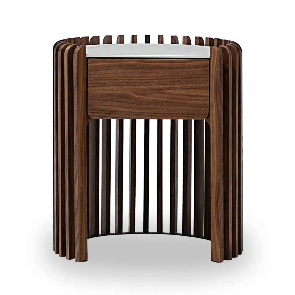 Прикроватная тумбочка Mod Interiors Tishina by Сергей Трегубов 50 x 42,5 x h55 см, шпон ореха - стиль