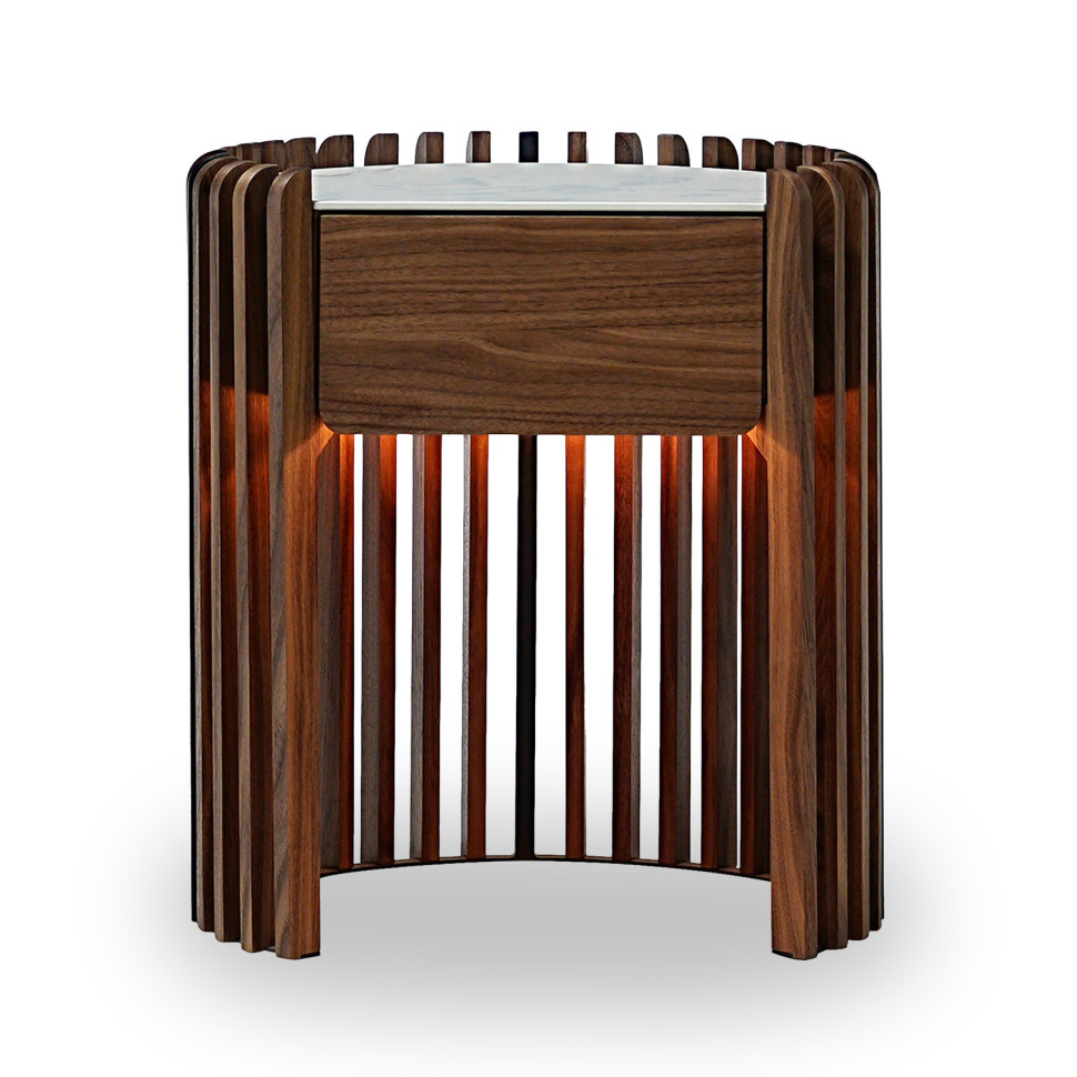 Прикроватная тумбочка Mod Interiors Tishina by Сергей Трегубов 50 x 42,5 x h55 см, шпон ореха