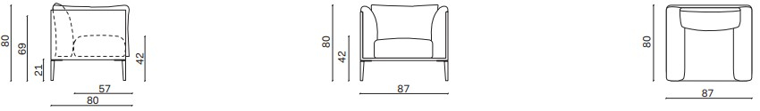 Размеры Кресло Novamobili Kubi